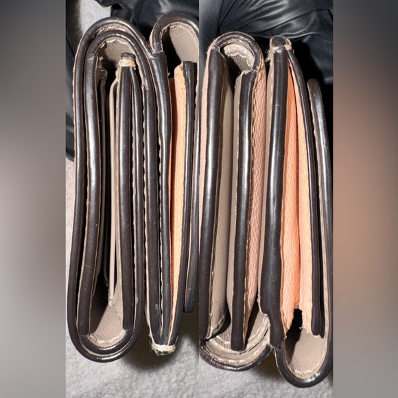 Fendi COA O'Lock Wallet Micro Trifold Rose Pink Tortora Gray Calf Leather - Picture 6 of 16